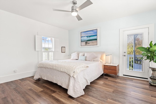75 Osceola St, Saint Augustine, FL 32084 - bedroom with baseboards, ceiling fan, and wood finished floors