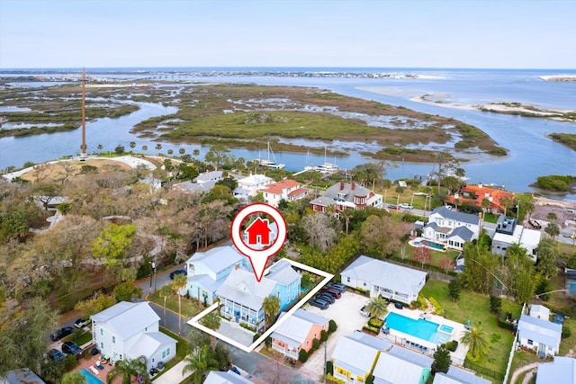 75 Osceola St, Saint Augustine, FL 32084 - drone / aerial view featuring a residential view and a water view