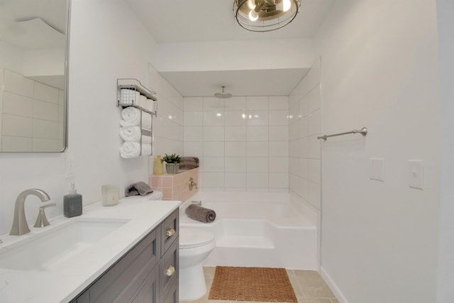 2749 S Ponte Vedra Blvd, Ponte Vedra Beach, FL 32082 - bathroom featuring vanity, a combined bath / shower with rainfall shower, and tile patterned floors