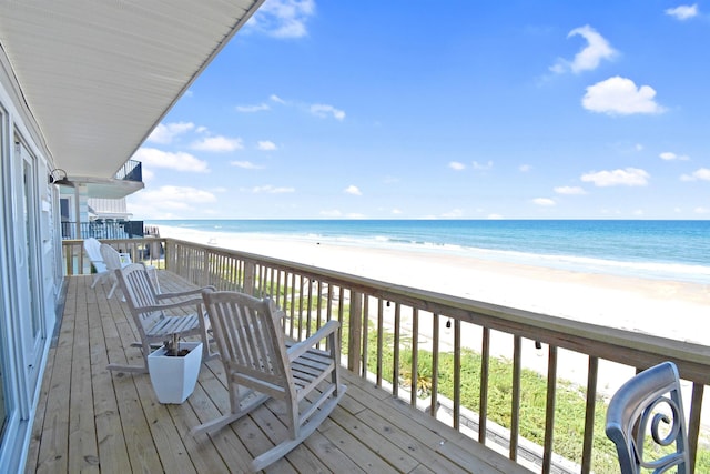 2749 S Ponte Vedra Blvd, Ponte Vedra Beach, FL 32082 - wooden terrace with view of water and beach