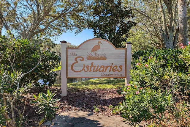 view of community sign