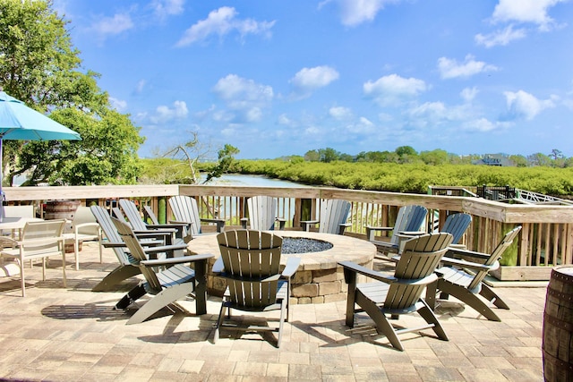 57 Guanahani Trl, Saint Augustine, FL 32080 - view of patio / terrace with an outdoor fire pit