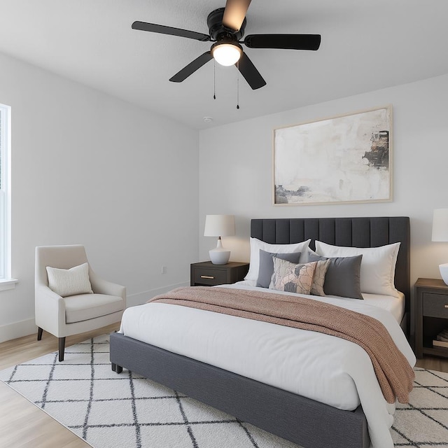 441 S Woodlawn St, Saint Augustine, FL 32084 - bedroom with light wood-style flooring and a ceiling fan