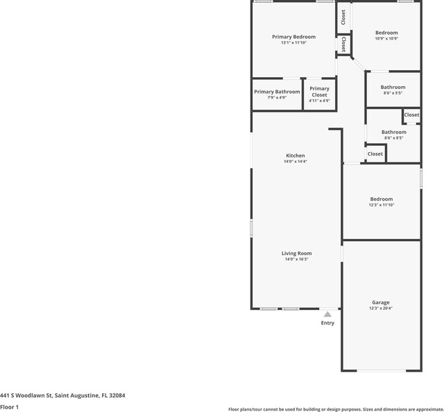 441 S Woodlawn St, Saint Augustine, FL 32084 - view of property floor plan