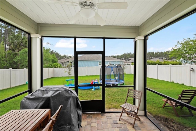 34 Anguilla Blvd, Saint Augustine, FL 32092 - sunroom / solarium featuring ceiling fan