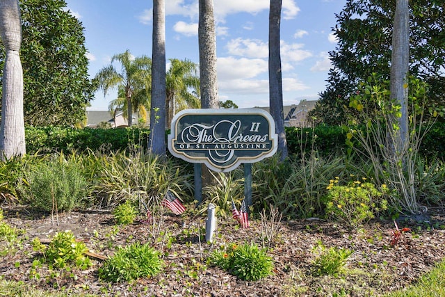 view of community sign