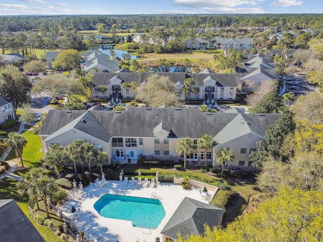 aerial view with a residential view