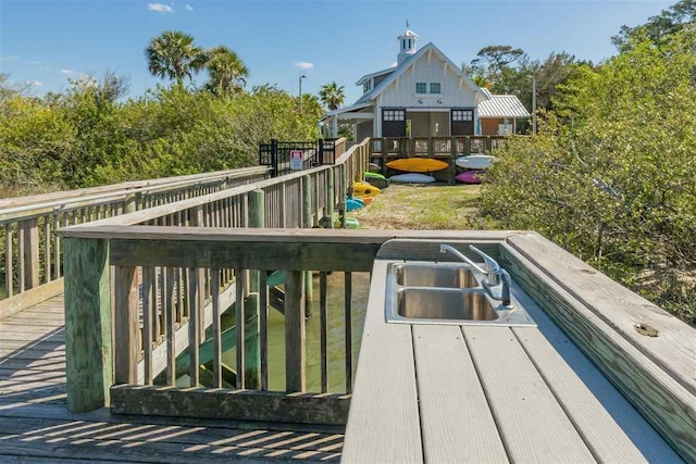 view of swimming pool featuring sink