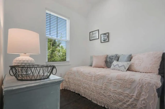 bedroom with hardwood / wood-style floors