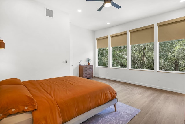 2470 Oleander St, Saint Augustine, FL 32080 - bedroom featuring recessed lighting, wood finished floors, and a ceiling fan