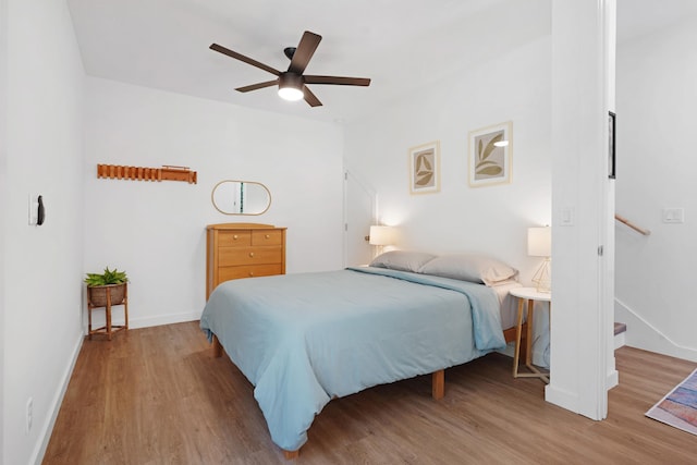 2470 Oleander St, Saint Augustine, FL 32080 - bedroom with wood finished floors and ceiling fan