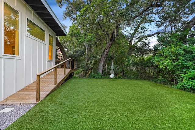 2470 Oleander St, Saint Augustine, FL 32080 - view of grassy yard featuring a deck