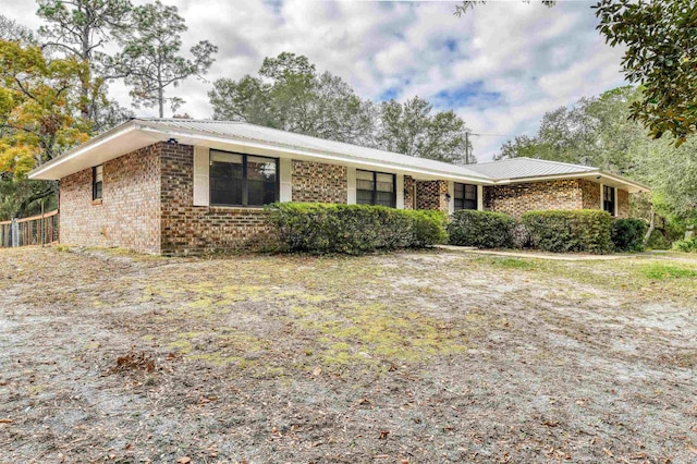 view of single story home