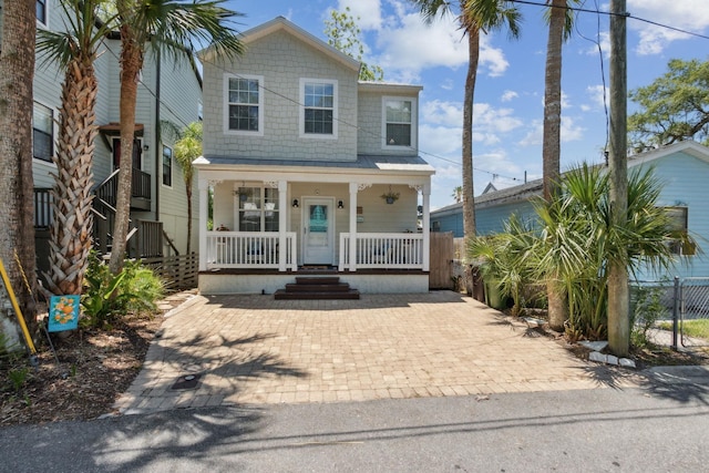 view of front of house featuring covered porch