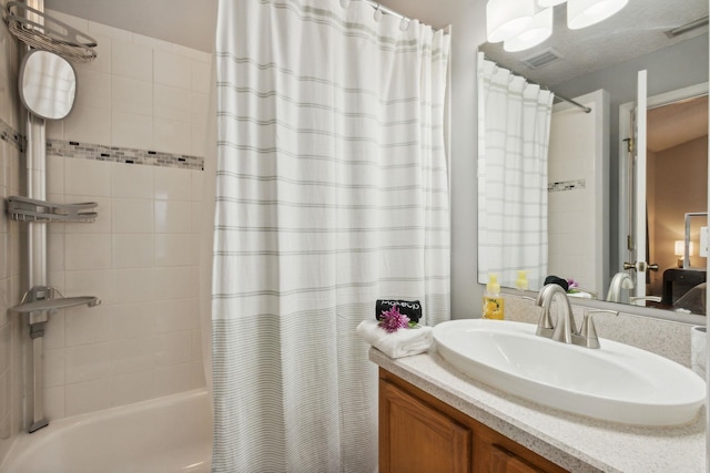 133 Pomar St, Saint Augustine, FL 32084 - full bathroom with vanity and shower / bath combo with shower curtain