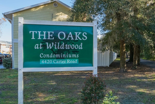 view of community sign