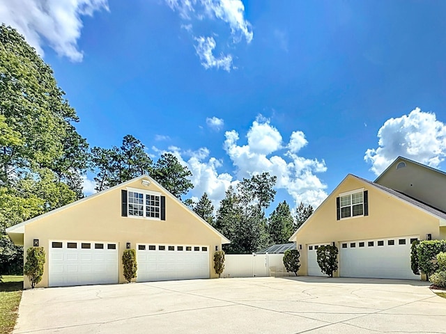 exterior space with a garage