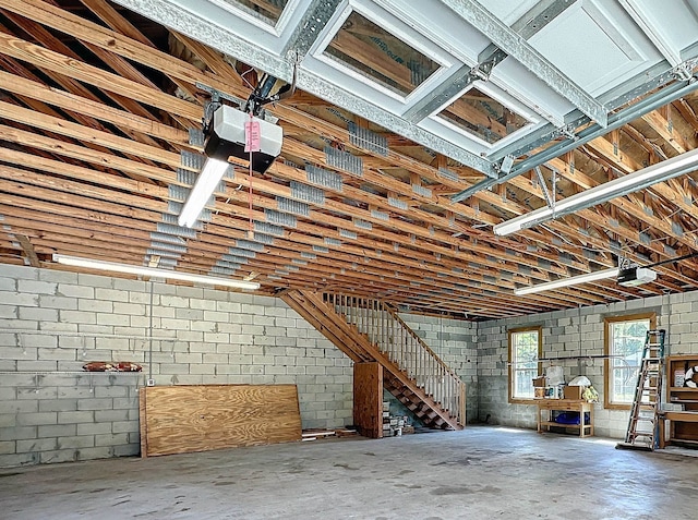 garage featuring a garage door opener