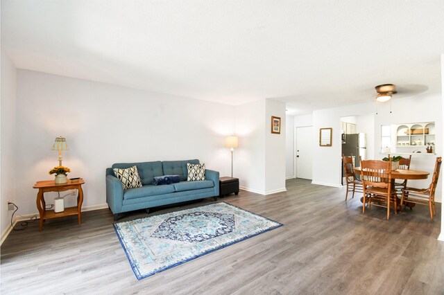 living room featuring hardwood / wood-style flooring