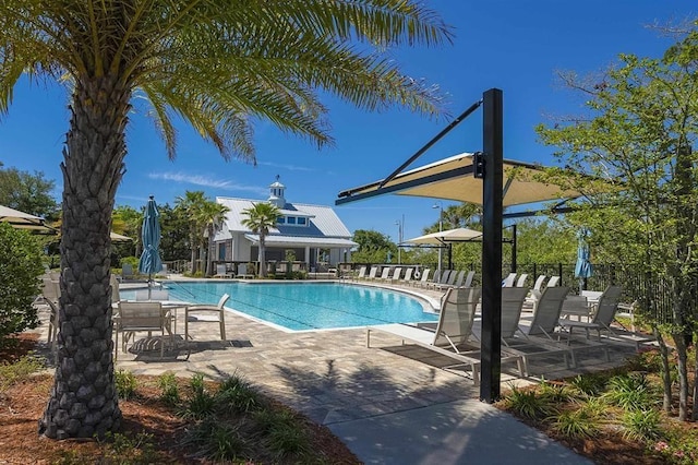 view of pool with a patio area