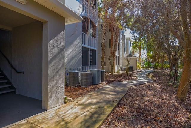 view of home's exterior featuring central AC unit