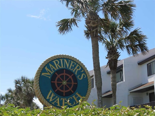 view of community sign