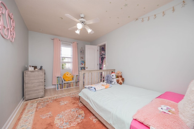 408 B St, Saint Augustine, FL 32080 - bedroom with wood finished floors and a ceiling fan