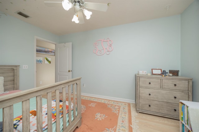 408 B St, Saint Augustine, FL 32080 - bedroom featuring light wood-style flooring and ceiling fan