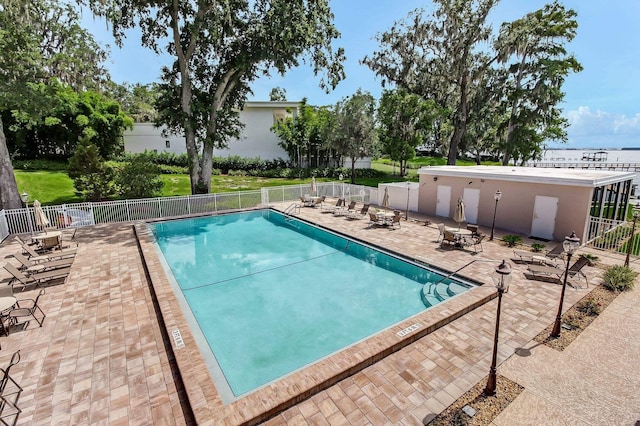 view of pool featuring a patio area