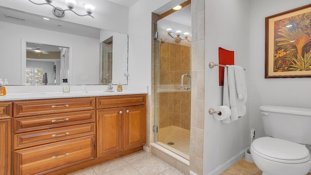 264 Gibraltar Ct Unit 101, Saint Augustine, FL 32080 - full bath with tile patterned flooring, vanity, a stall shower, and toilet