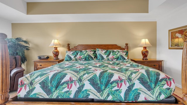 264 Gibraltar Ct Unit 101, Saint Augustine, FL 32080 - bedroom with ornamental molding and a raised ceiling