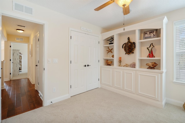 interior space with plenty of natural light and ceiling fan