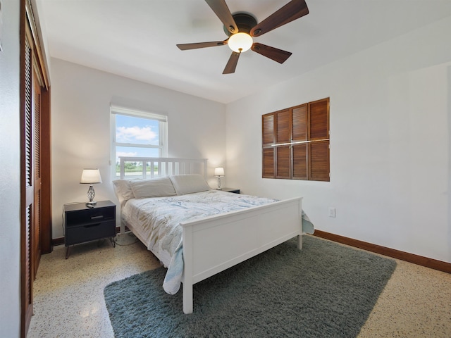 bedroom with ceiling fan