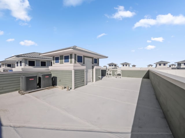 view of front of house with central air condition unit