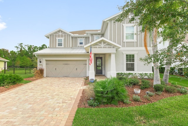 view of front of house with a garage