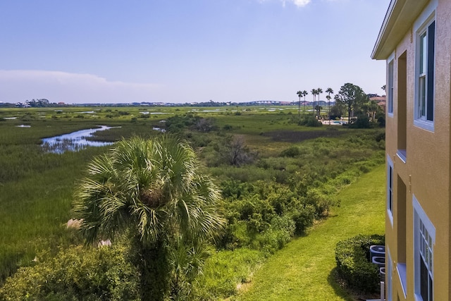 exterior space featuring a water view