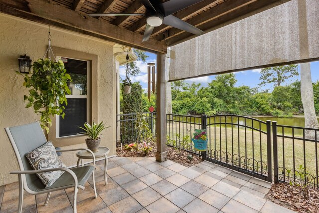 613 Wild Bird Ln, Saint Augustine, FL 32080 - sunroom featuring beam ceiling and a water view