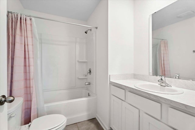 180 Stonegate Ave, Saint Augustine, FL 32084 - full bathroom with toilet, shower / tub combo, vanity, and tile patterned flooring