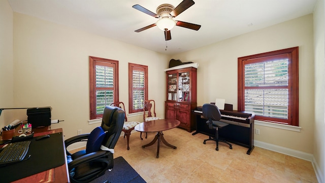 84 Villa Sovana Ct, Saint Johns, FL 32259 - office space with a ceiling fan and baseboards