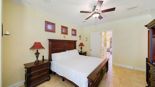 84 Villa Sovana Ct, Saint Johns, FL 32259 - bedroom with crown molding and a ceiling fan
