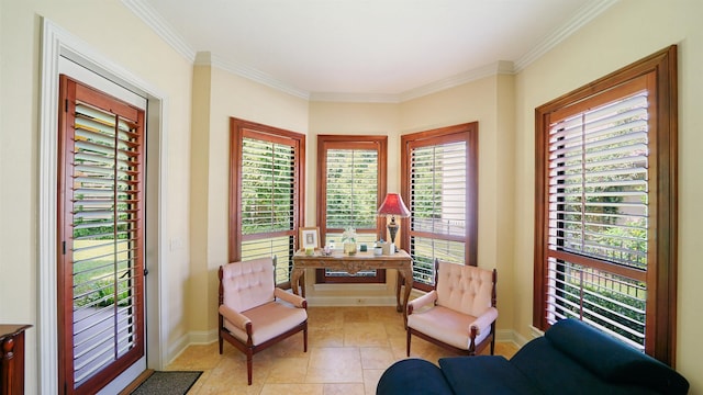 84 Villa Sovana Ct, Saint Johns, FL 32259 - sitting room featuring crown molding and light tile patterned floors