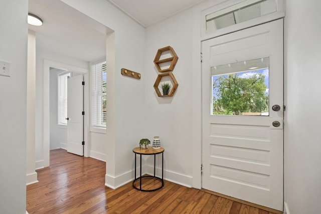 foyer with hardwood / wood-style floors