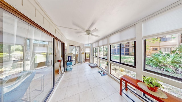21 Mid Pines Cir Unit 21, Palm Coast, FL 32137 - sunroom featuring ceiling fan and tile patterned flooring