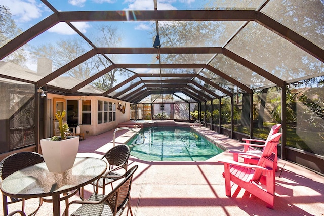 outdoor pool featuring a patio area