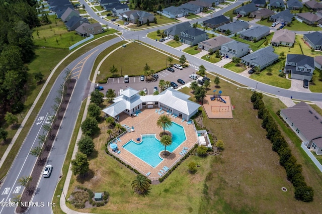 birds eye view of property featuring a residential view