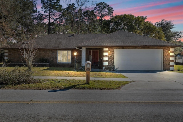 view of front of house with a garage