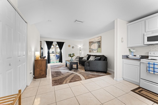 view of tiled living room