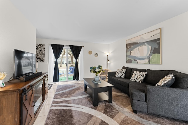 view of tiled living room