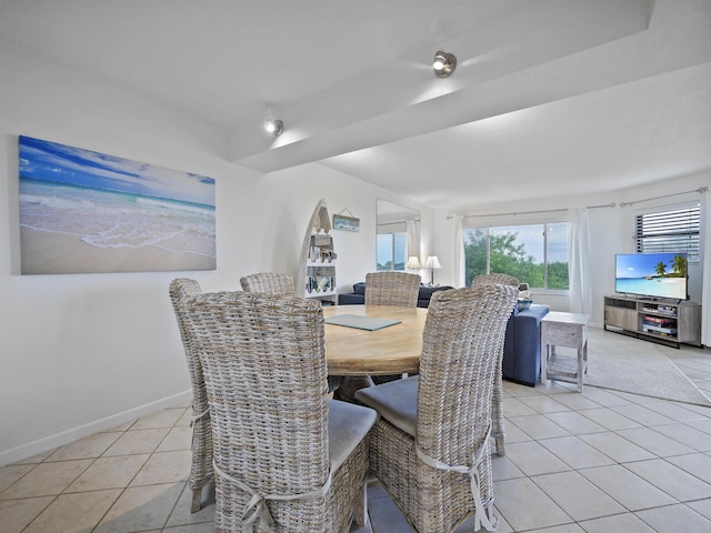 view of tiled dining area