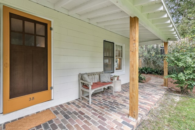 view of patio / terrace with a porch